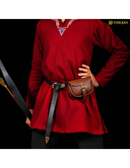 Sac médiéval simple en cuir marron