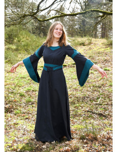 Bliaut Konstanze Robe Médiévale, bleu foncé