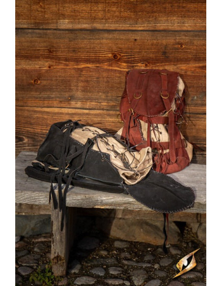 Sac à dos d'aventurier médiéval, daim