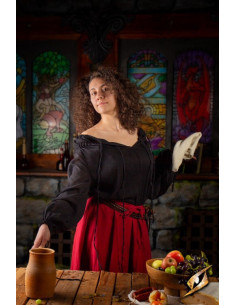 Chemise médiévale froissée, noire