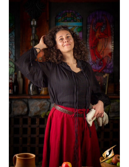 Chemise médiévale froissée, noire