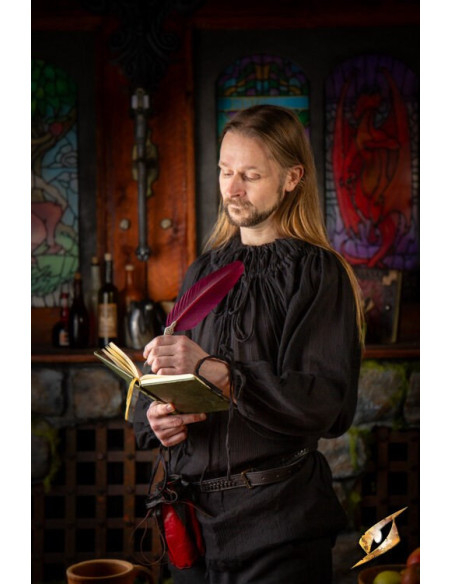 Chemise médiévale froissée, noire