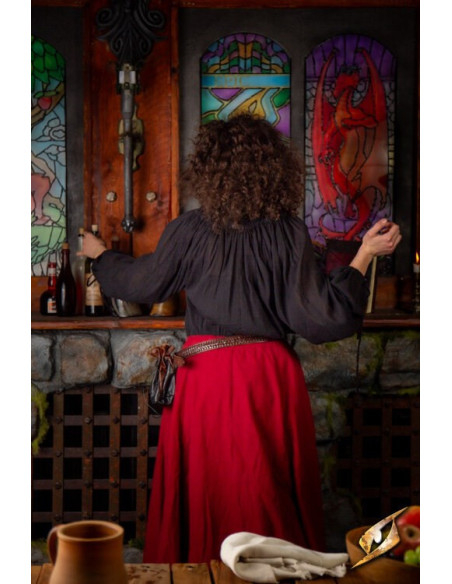 Chemise médiévale froissée, noire