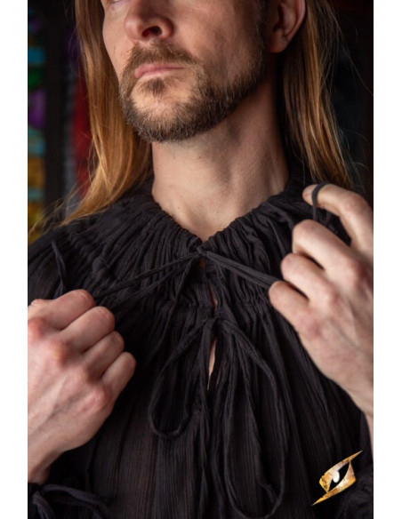 Chemise médiévale froissée, noire