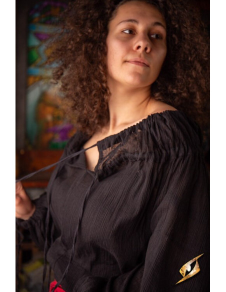 Chemise médiévale froissée, noire