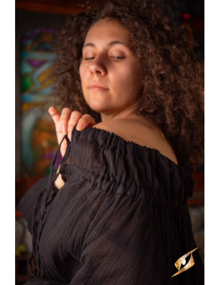 Chemise médiévale froissée, noire