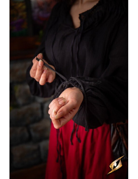 Chemise médiévale froissée, noire