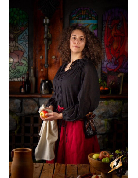 Chemise médiévale froissée, noire