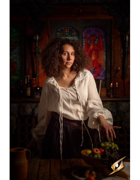 Chemise médiévale modèle Crinkle, blanc