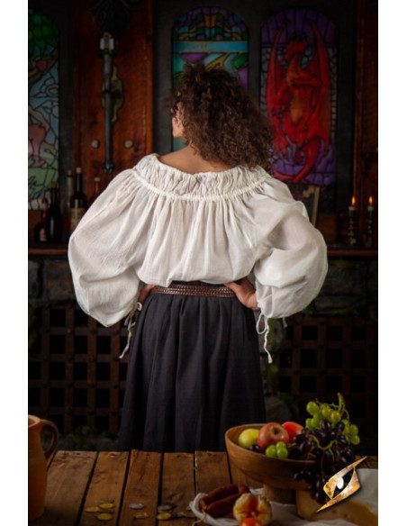 Chemise médiévale modèle Crinkle, blanc