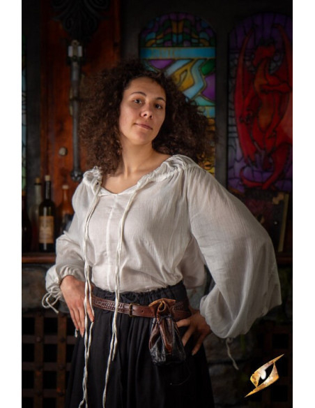 Chemise médiévale modèle Crinkle, blanc