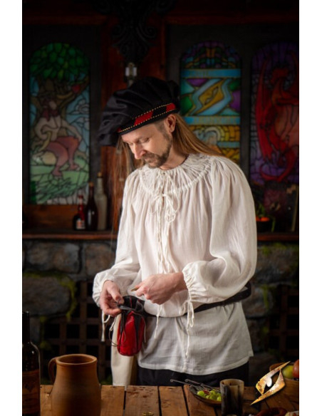 Chemise médiévale modèle Crinkle, blanc