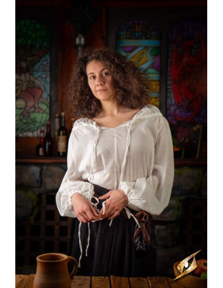 Chemise médiévale modèle Crinkle, blanc