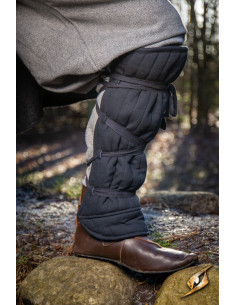 Grèves médiévales rembourrées, noires 2