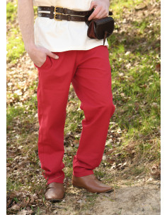 Pantalon médiéval basique modèle Hagen, rouge