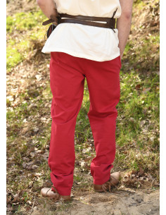 Pantalon médiéval basique modèle Hagen, rouge 2