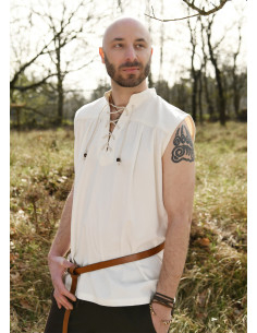 Chemise médiévale sans manches modèle Konstantin, blanc... 2