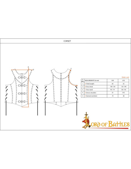 Corset en cuir noir Dama Guerrera