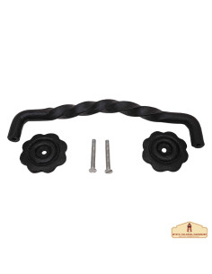 Poignée de porte médiévale en fer modèle tressé (31,7 cm) 2