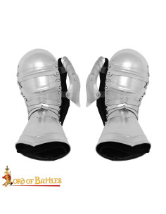 Gantelets médiévaux en acier modèle Bivalvo (16 g.)