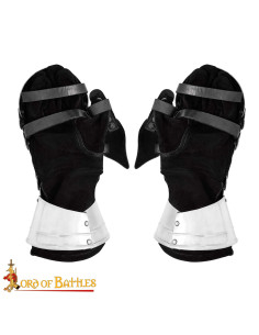 Gantelets médiévaux en acier modèle Bivalvo (16 g.) 2