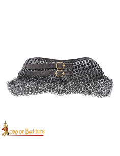 Gorgerin médiéval en cotte de mailles en acier...