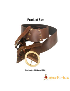 Baldric avec ceinture d'épée en cuir marron 2