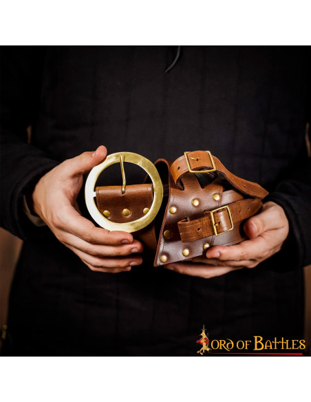 Baldric avec ceinture d'épée en cuir...
