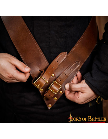 Baldric avec ceinture d'épée en cuir...