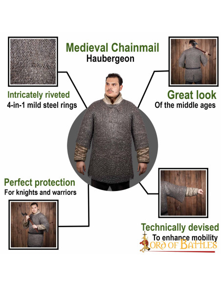 Cotte de mailles en acier à...