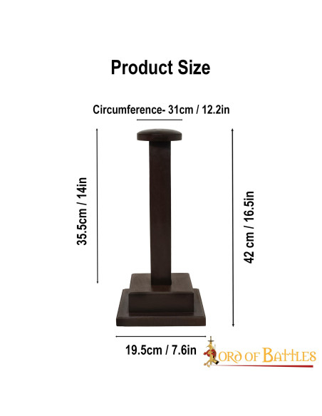 Porte-casque en bois fait main (42 cm.)