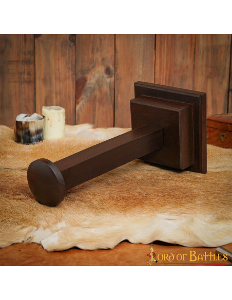 Porte-casque en bois fait main (42 cm.)