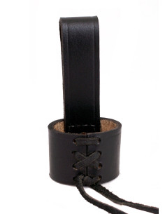 Baldric médiéval réglable en cuir pour poignards, noir
