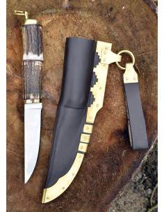 Couteau Viking en acier avec étui en cuir (22 cm.) 2