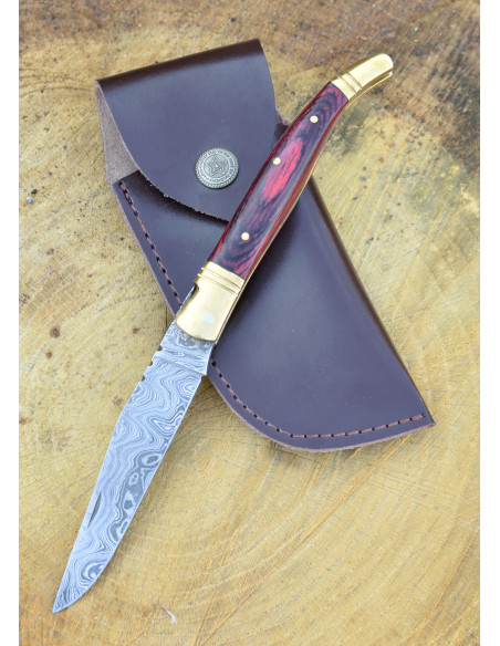 Couteau Laguiole en acier damas avec...