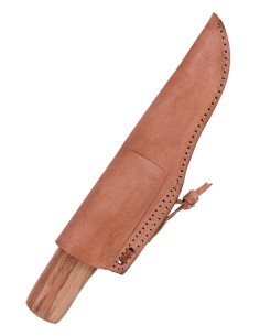 Couteau médiéval en acier avec étui en cuir (22 cm.) 2