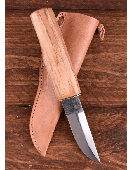 Couteau médiéval en acier avec étui...