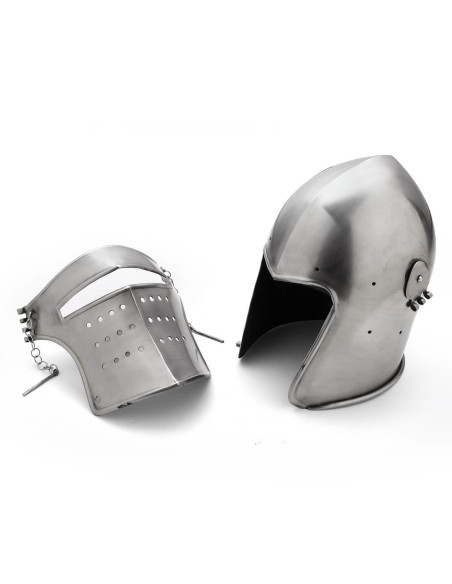 Bassin médiéval à visière amovible,...