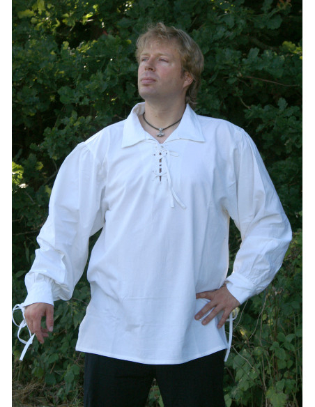 Chemise médiévale en coton avec... Chemise médiévale en coton avec...