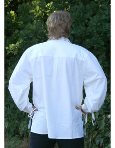 Chemise médiévale en coton avec lacets de couleur naturelle 2