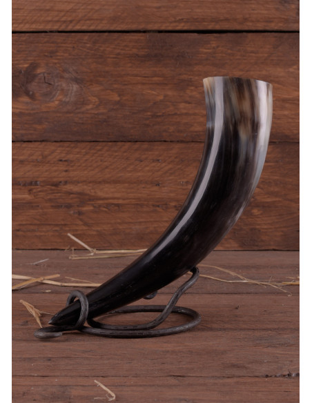 Grand support de corne en métal forgé...