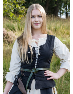 Corsage médiéval modèle Tilda en noir