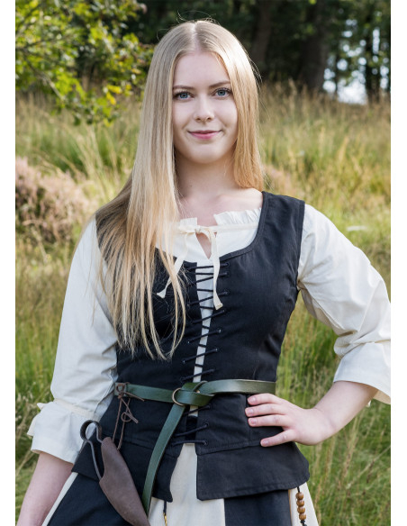 Corsage médiéval modèle Tilda en noir
