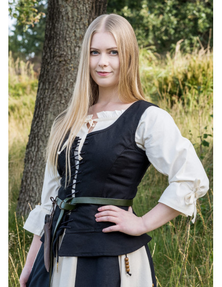 Corsage médiéval modèle Tilda en noir