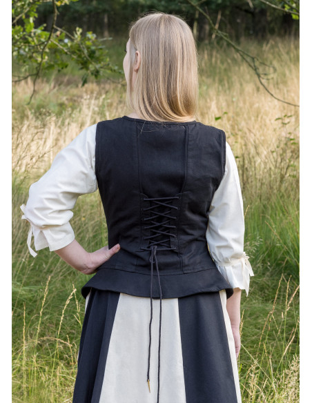 Corsage médiéval modèle Tilda en noir