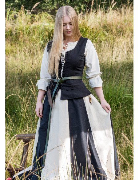 Corsage médiéval modèle Tilda en noir