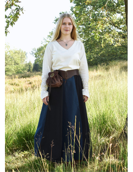 Blouse médiévale Aila en blanc naturel