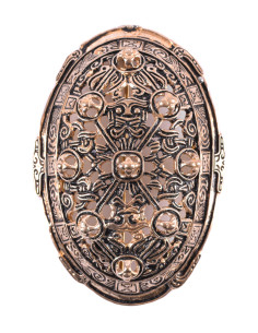 Broche Viking de forme ovale fantaisie faite à la main
