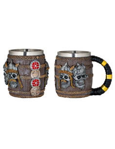 Tasse têtes de Viking avec bouclier (11,3 cm.)