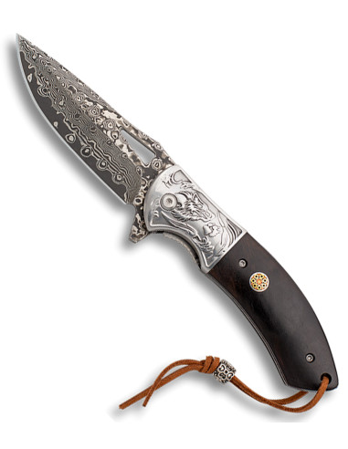 Couteau de campagne de marque Albainox Lame Damas (20 cm.)